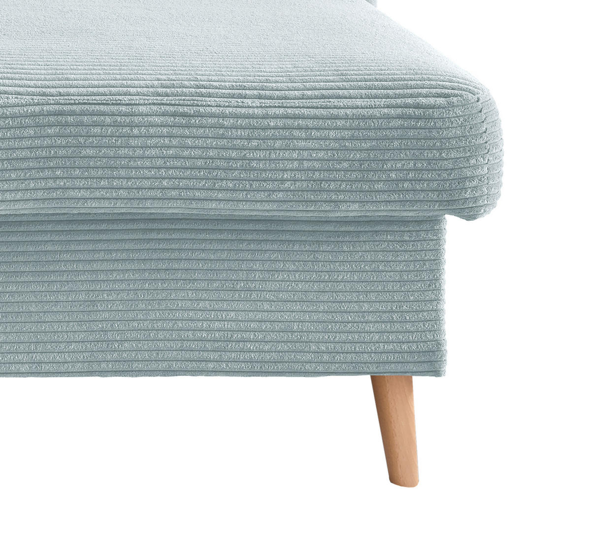 ECKSOFA in Cord Hellblau  - Naturfarben/Hellblau, Design, Holz/Textil (228/150cm) - P & B