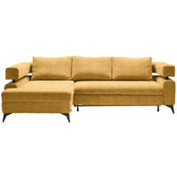 ECKSOFA in Chenille Currygelb  - Currygelb/Schwarz, Konventionell, Textil/Metall (184/75-89/265cm) - Hom`in