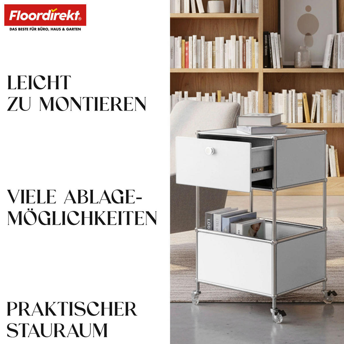 REGAL Weiß  - Weiß, Basics, Metall (40/69/40cm) - Floordirekt