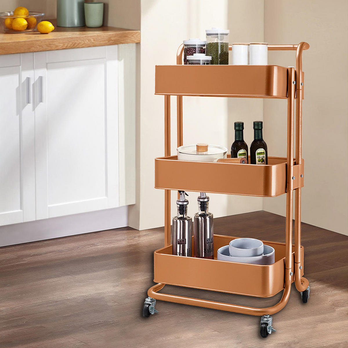SERVIERWAGEN in Kupferfarben  - Kupferfarben, Basics, Metall (43/32/86cm) - Echtwerk