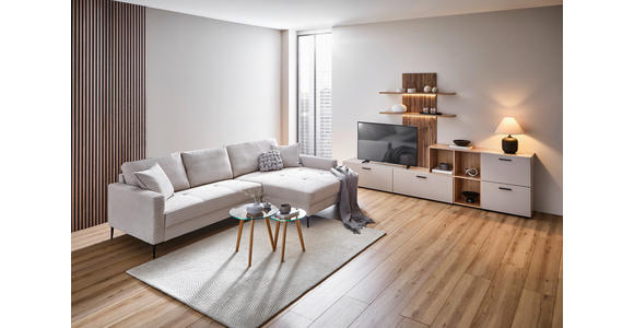 WOHNWAND  in Eichefarben, Greige  296/190/40 cm  - Greige/Eichefarben, MODERN, Holzwerkstoff/Kunststoff (296/190/40cm) - Carryhome
