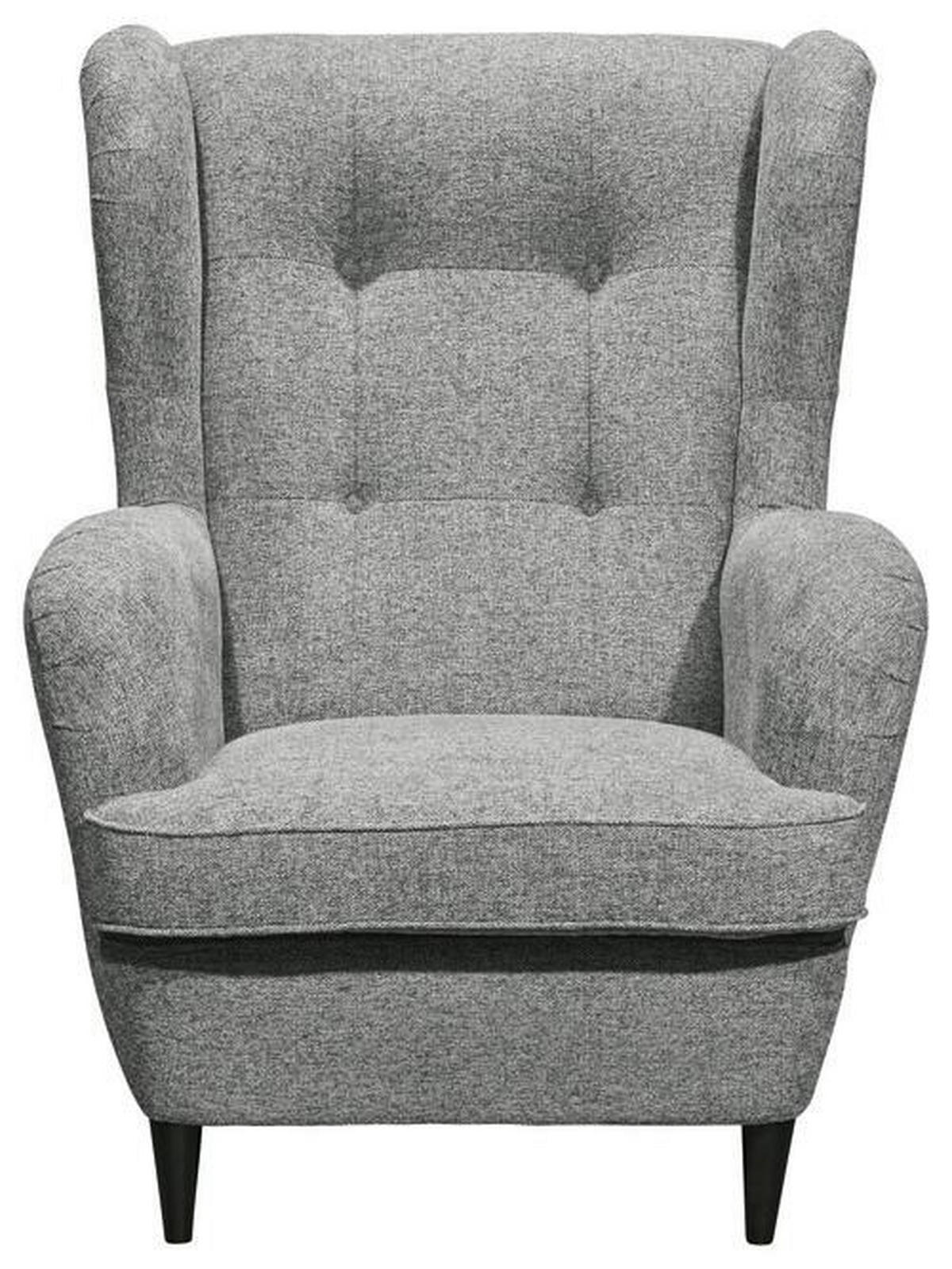 FOTELJA tekstil, drvni materijal  siva   - siva/crna, Moderno, drvni materijal/tekstil (70/101/98cm) - Hom`in