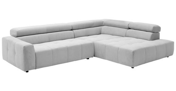 ECKSOFA Hellgrau Feincord  - Hellgrau/Schwarz, KONVENTIONELL, Kunststoff/Textil (311/219cm) - Hom`in