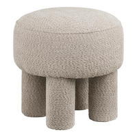 POUF in Grau Textil Hellgrau  - Hellgrau/Grau, Basics, Textil (43/43/43cm)