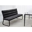 SITZBANK 180/94,5/70 cm Webstoff Anthrazit  - Anthrazit/Schwarz, Design, Textil/Metall (180/94,5/70cm) - Novel