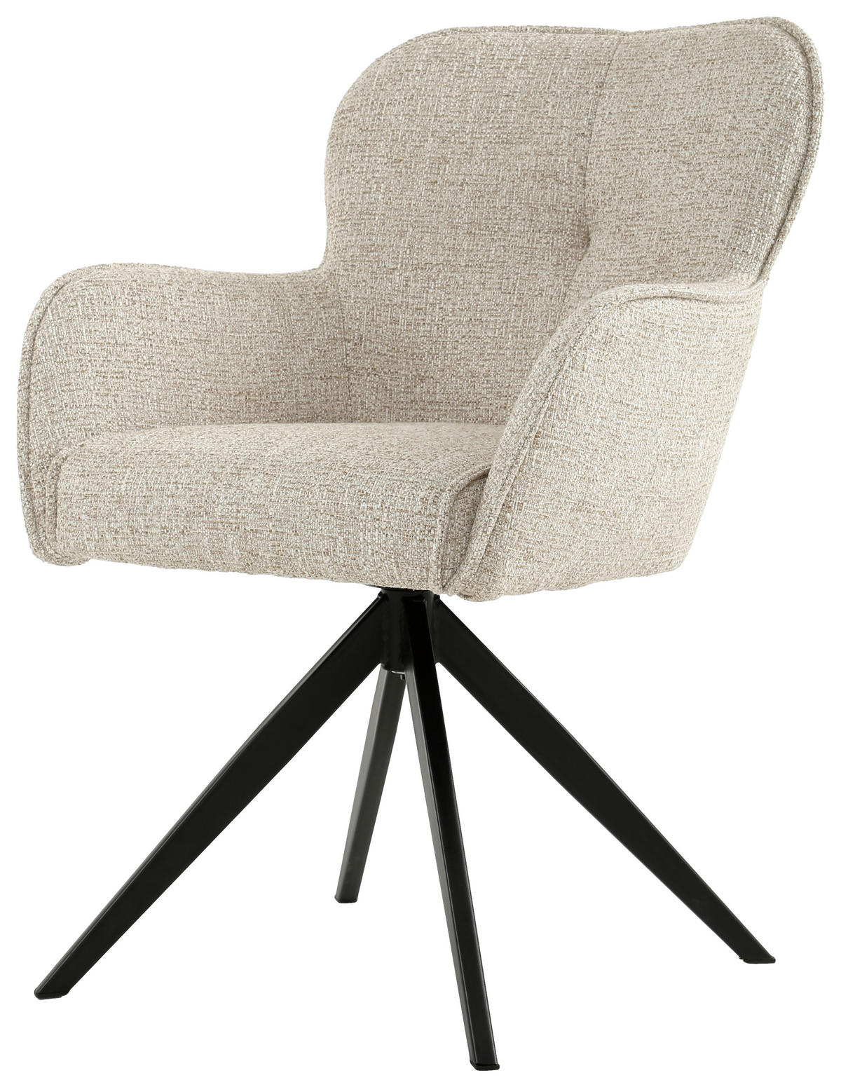 KAROSSZÉK fekete, bézs  - bézs/fekete, Design, textil/fém (62/88/65cm) - Novel