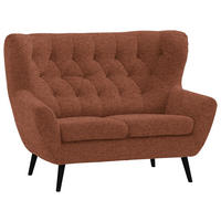 2-SITZER-SOFA Skagen in Webstoff Rostfarben  - Rostfarben/Schwarz, Design, Holz/Textil (137/101/95cm) - Stylife