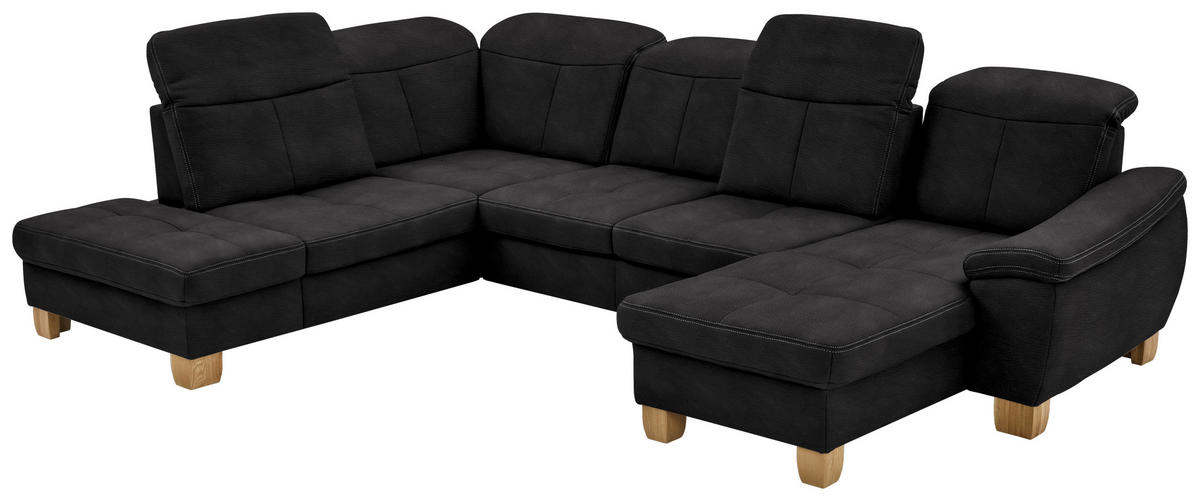 WOHNLANDSCHAFT in Mikrofaser Anthrazit  - Wildeiche/Anthrazit, Konventionell, Holz/Textil (243/343/185cm) - Voleo