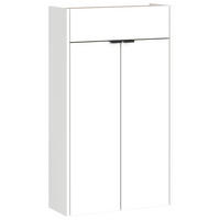 SCHUHSCHRANK Weiß, Eichefarben  - Eichefarben/Schwarz, Design, Holzwerkstoff/Kunststoff (56/97/22cm)