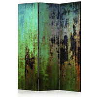 PARAVENT mit 3  Flügel - Schwarz/Grün, Basics, Holz/Kunststoff (135cm) - artgeist