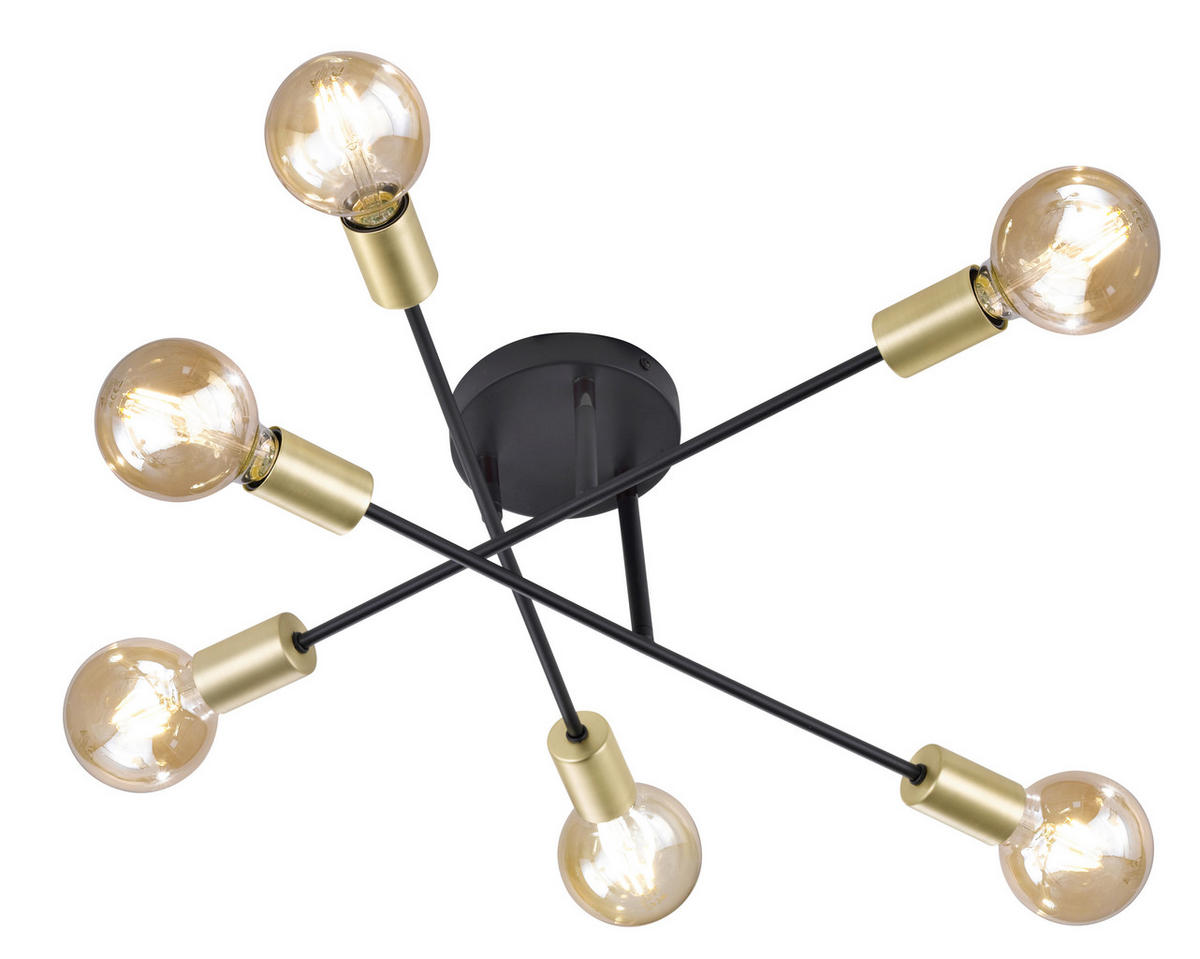 DECKENLEUCHTE CROSS 56,6/19,1 cm   - Schwarz, Design, Metall (56,6/19,1cm) - Trio Leuchten