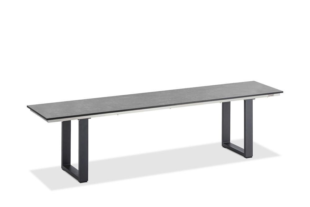 GARTENBANK 180/46/40 cm  in Grau  - Anthrazit/Grau, Design, Kunststoff/Metall (180/46/40cm)
