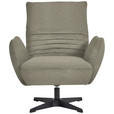 SESSEL in Teddystoff Graubraun  - Graubraun/Schwarz, Design, Textil/Metall (60/94/86cm) - Dieter Knoll