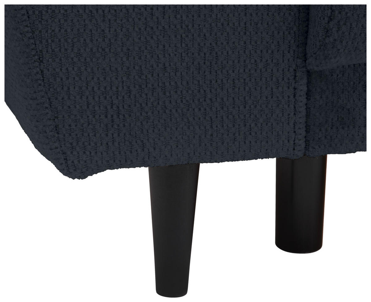 SCHLAFSOFA in Chenille Dunkelblau  - Schwarz/Dunkelblau, Konventionell, Holz/Textil (245/85/92cm) - Livetastic