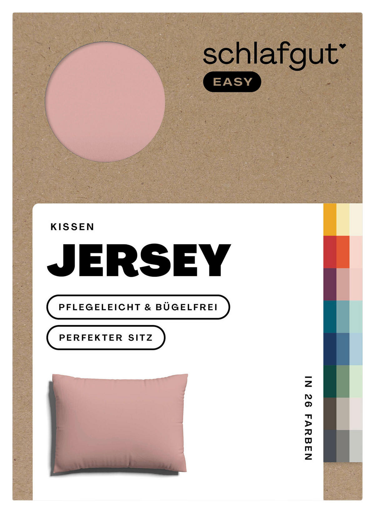 KOPFPOLSTERBEZUG EASY JERSEY 70/90 cm  - Rosa, Basics, Textil (70/90cm) - Schlafgut