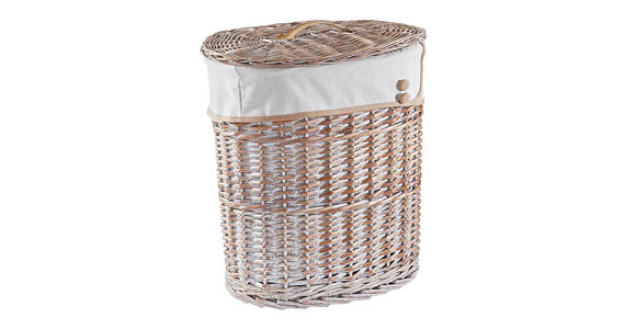 WÄSCHETONNE - Naturfarben/Weiß, LIFESTYLE, Holz/Textil (44/30/48cm) - Landscape