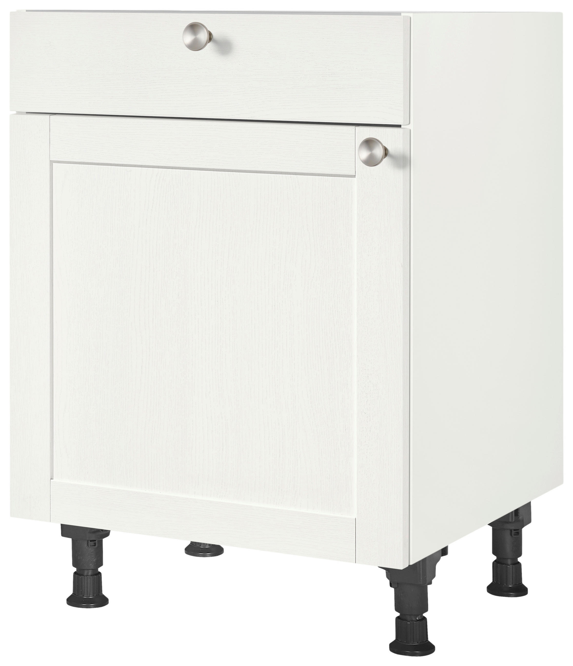 SCHUBKASTENUNTERSCHRANK 60/87/56 cm  in Weiß  - Edelstahlfarben/Weiß, MODERN, Holzwerkstoff/Metall (60/87/56cm) - Nobilia