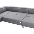 WOHNLANDSCHAFT inkl.Funktionen Hellgrau Webstoff  - Silberfarben/Hellgrau, Design, Textil/Metall (226/320/168cm) - Xora