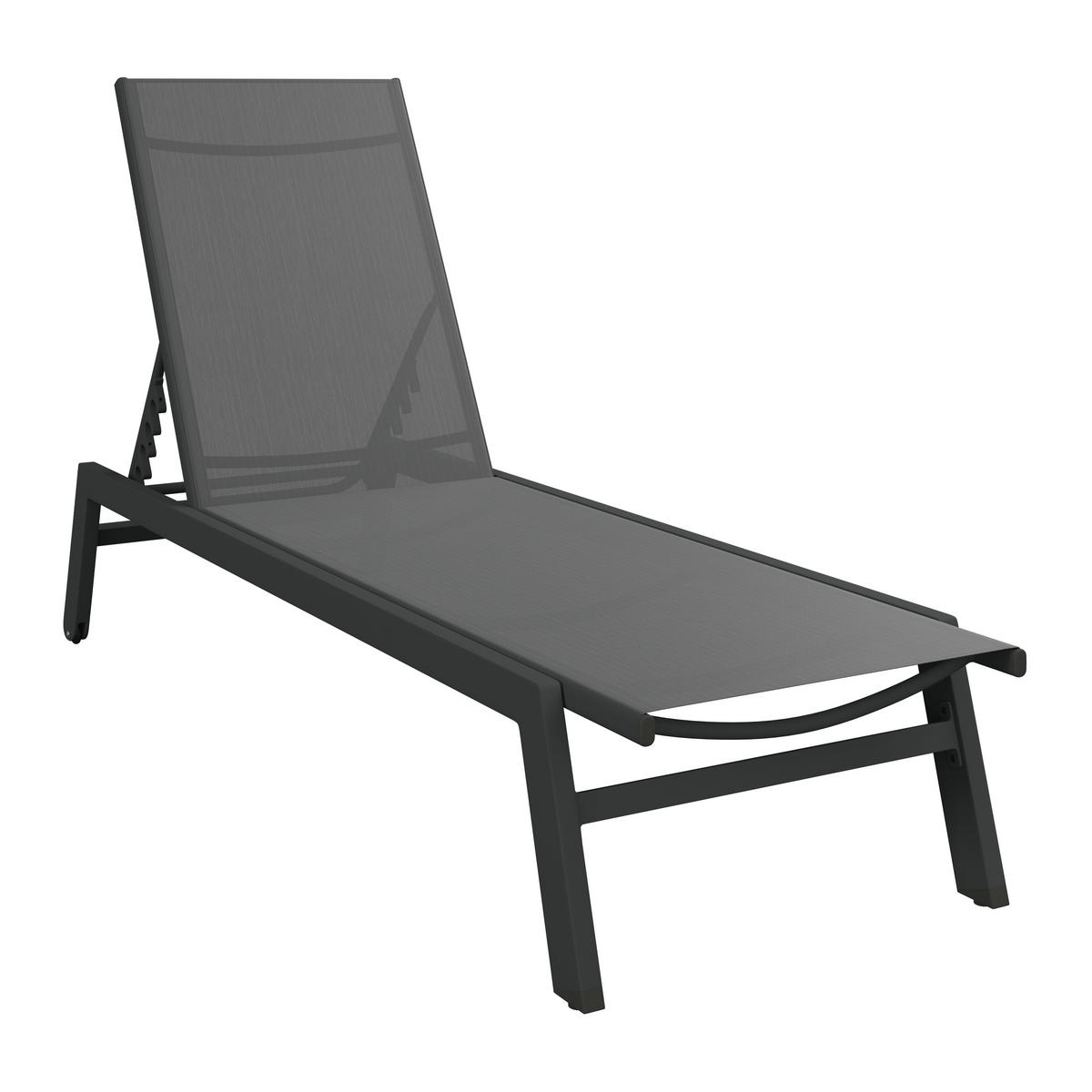 LEŽALJKA  antracit  metal, tekstil      - antracit, Design, metal/tekstil (55/92/164cm) - Ambia Garden