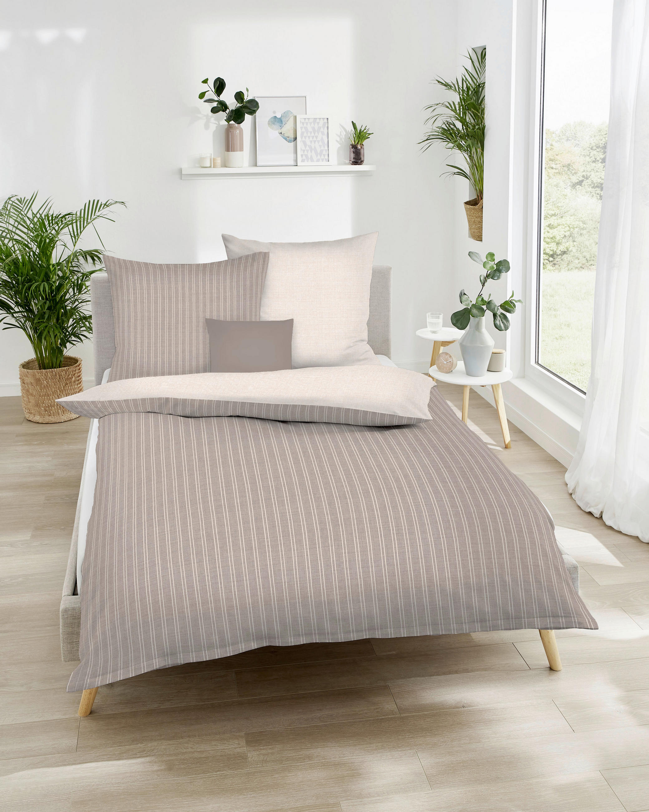 POSTELJNINA Eternity Combo 140/200 cm bombažni flanel barve kapučina  - barve kapučina, Konvencionalno, tekstil (140/200cm) - Kaeppel