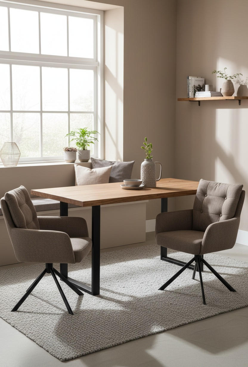 Armlehnstuhl Lina taupe  in Eisen  - Taupe/Schwarz, KONVENTIONELL, Textil/Metall (60/95/67cm) - MID.YOU