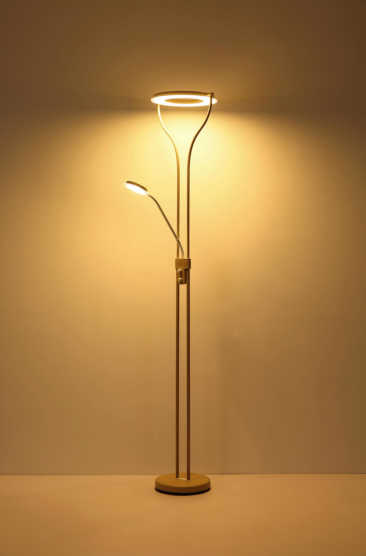 LED-STEHLEUCHTE 35/31/194 cm    - Sandfarben/Klar, Design, Glas/Kunststoff (35/31/194cm) - Globo