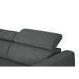ECKSOFA in Chenille Grau  205/280 cm  - Schwarz/Grau, Design, Textil/Metall (205/280cm) - Xora