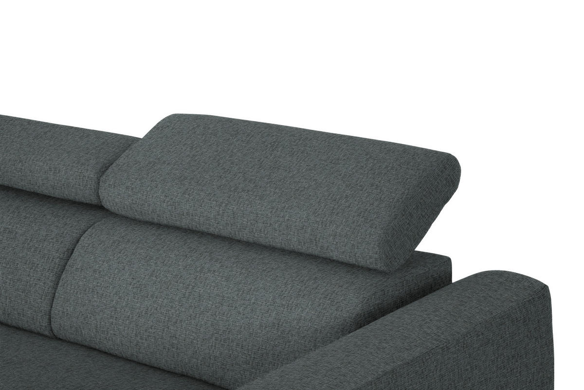 ECKSOFA in Chenille Grau  205/280 cm  - Schwarz/Grau, Design, Textil/Metall (205/280cm) - Xora