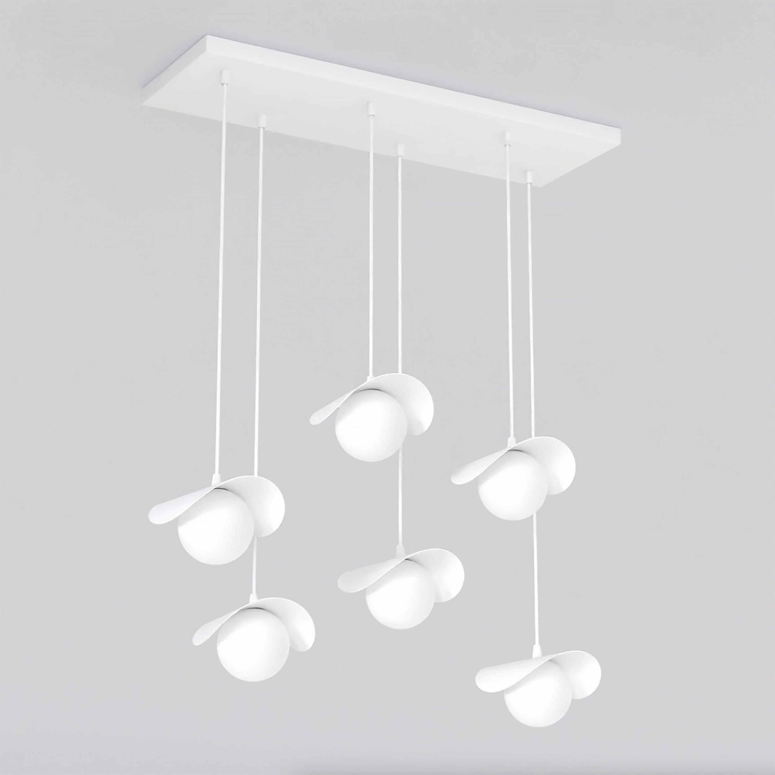 HÄNGELEUCHTE  75/32/120 cm    - Weiß, Design, Glas/Metall (75/32/120cm)