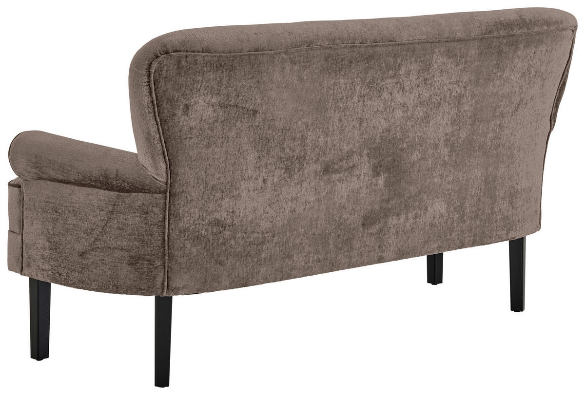 SITZBANK in Holz, Textil Schwarz, Taupe  - Taupe/Schwarz, Lifestyle, Holz/Textil (180/91/75cm) - Valdera