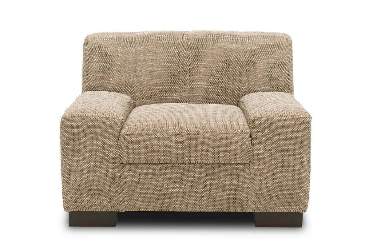 SESSEL Webstoff Braun, Beige    - Wengefarben/Beige, Design, Holz/Textil (103/69/87cm) - MID.YOU