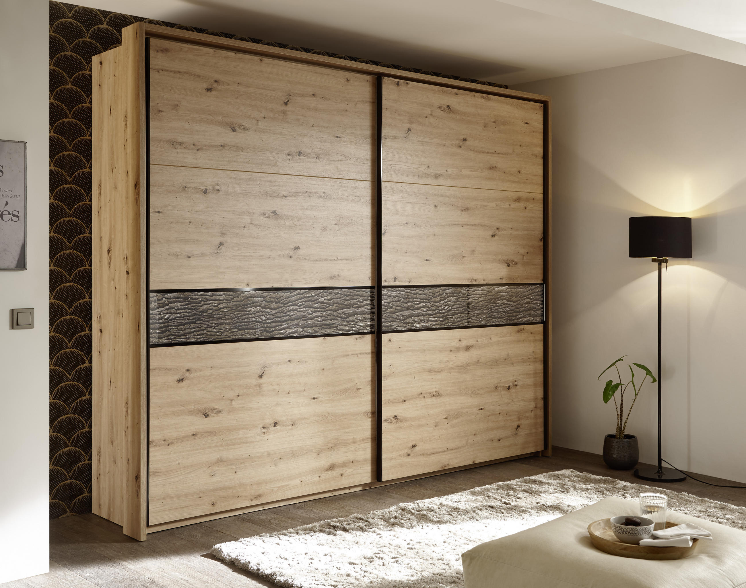 SCHWEBETÜRENSCHRANK 270/225/61 cm 2-türig Eichefarben  - Eichefarben/Anthrazit, KONVENTIONELL, Holzwerkstoff/Kunststoff (270/225/61cm) - Xora