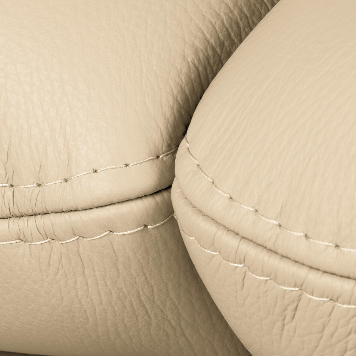 3-SITZER-SOFA Echtleder Beige  - Beige/Silberfarben, Design, Leder/Metall (214/90/88cm) - Livetastic