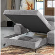 ECKSOFA Hellgrau Velours  - Hellgrau/Schwarz, Design, Textil/Metall (181/267cm) - Carryhome