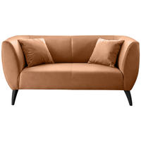 2-SITZER-SOFA Lederlook Cognac  - Cognac/Schwarz, MODERN, Holz/Textil (172/83/88cm) - Livetastic