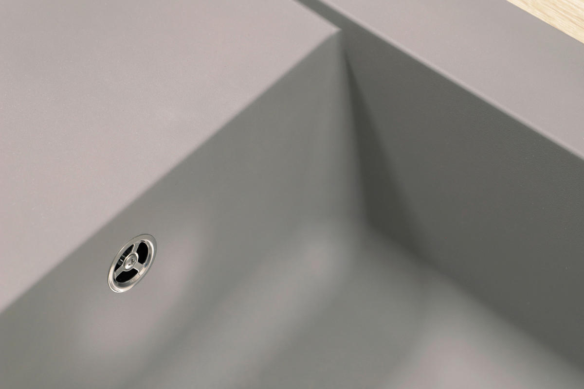 SPÜLE DENVER100X501BG  - Grau, Trend, Glas/Kunststoff (100/19,8/50cm) - Respekta