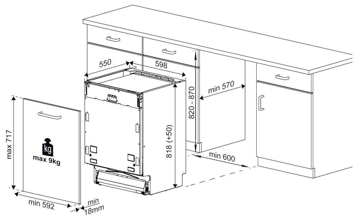 BLOK KUHINJA S APARATIMA  siva, svijetlo siva  - siva/svijetlo siva, Basics, drvni materijal (360/240cm) - Xora
