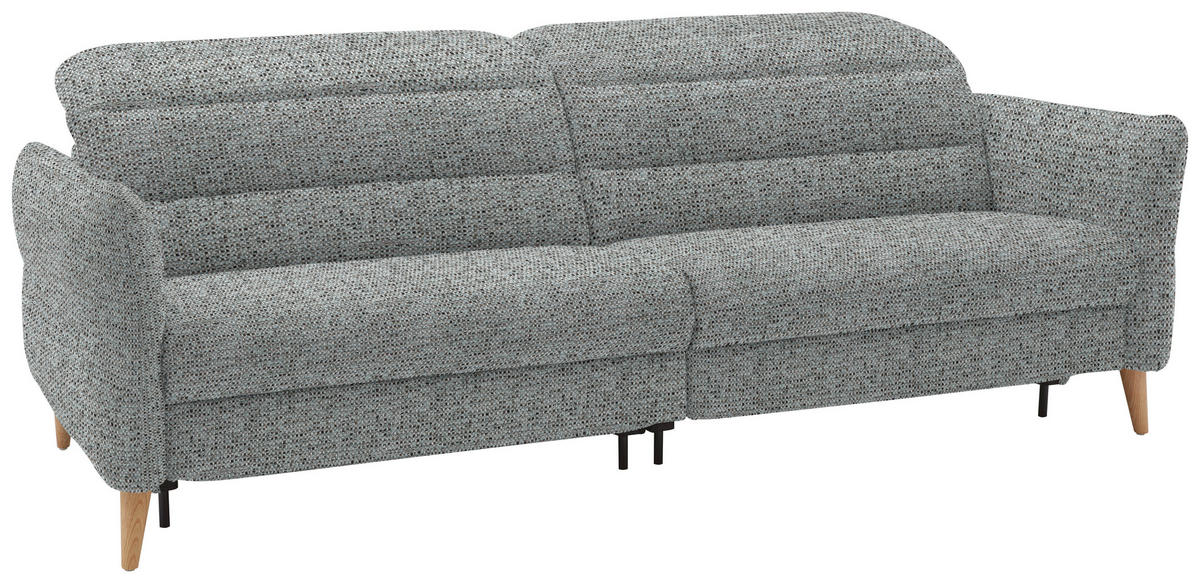 2-SITZER-SOFA  in Webstoff Pastellblau  - Eiche Bianco/Pastellblau, Design, Holz/Textil (234-262/85-106/98-112cm) - Dieter Knoll