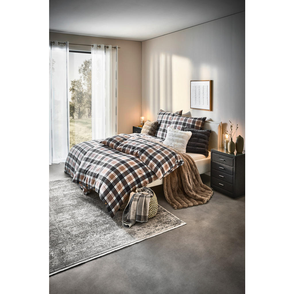 Thumbnail - Dieter Knoll Bettwäsche, Anthrazit, Textil, Karo, 155x220 cm, Textiles Vertrauen - Oeko-Tex®, Oeko-Tex® Standard 100, Ha...