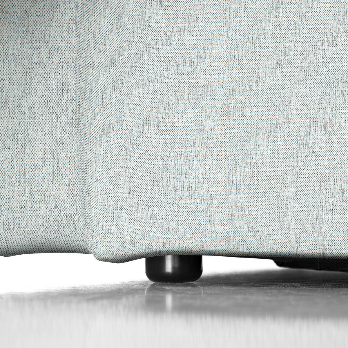 ECKSOFA Hellgrau Webstoff Rücken echt  - Hellgrau/Schwarz, Design, Kunststoff/Textil (290/171cm) - home24