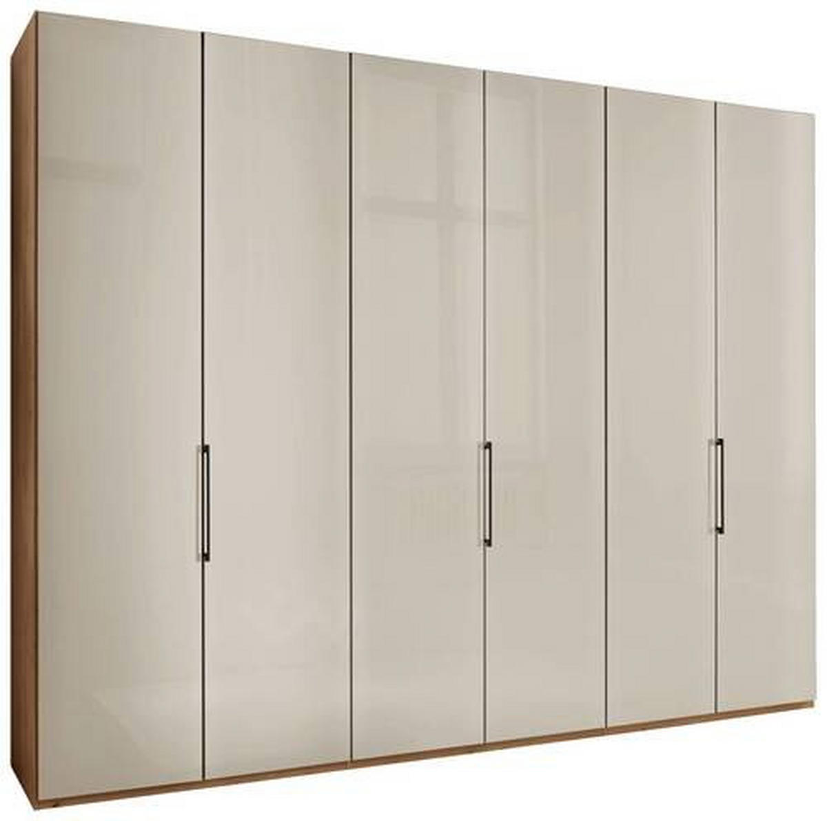 DREHTÜRENSCHRANK 300/236/58 cm 6-türig Champagner, Eiche Bianco  - Schieferfarben/Eiche Bianco, KONVENTIONELL, Glas/Holzwerkstoff (300/236/58cm) - Dieter Knoll