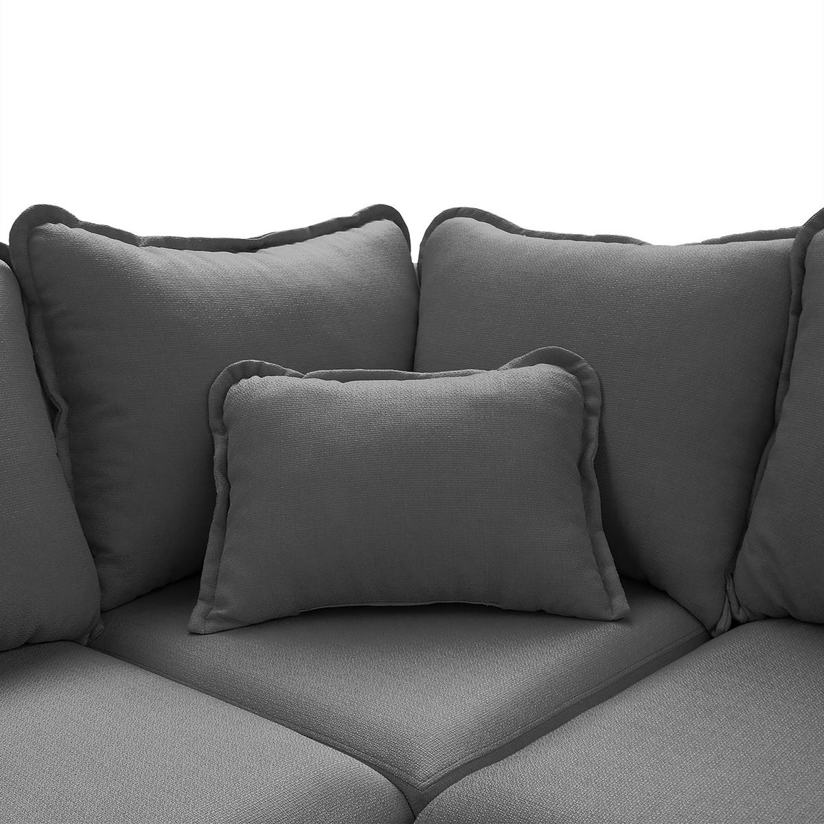 WOHNLANDSCHAFT Grau Textilgeflecht  - Wengefarben/Grau, Design, Holz/Textil (170/296/167cm) - Livetastic