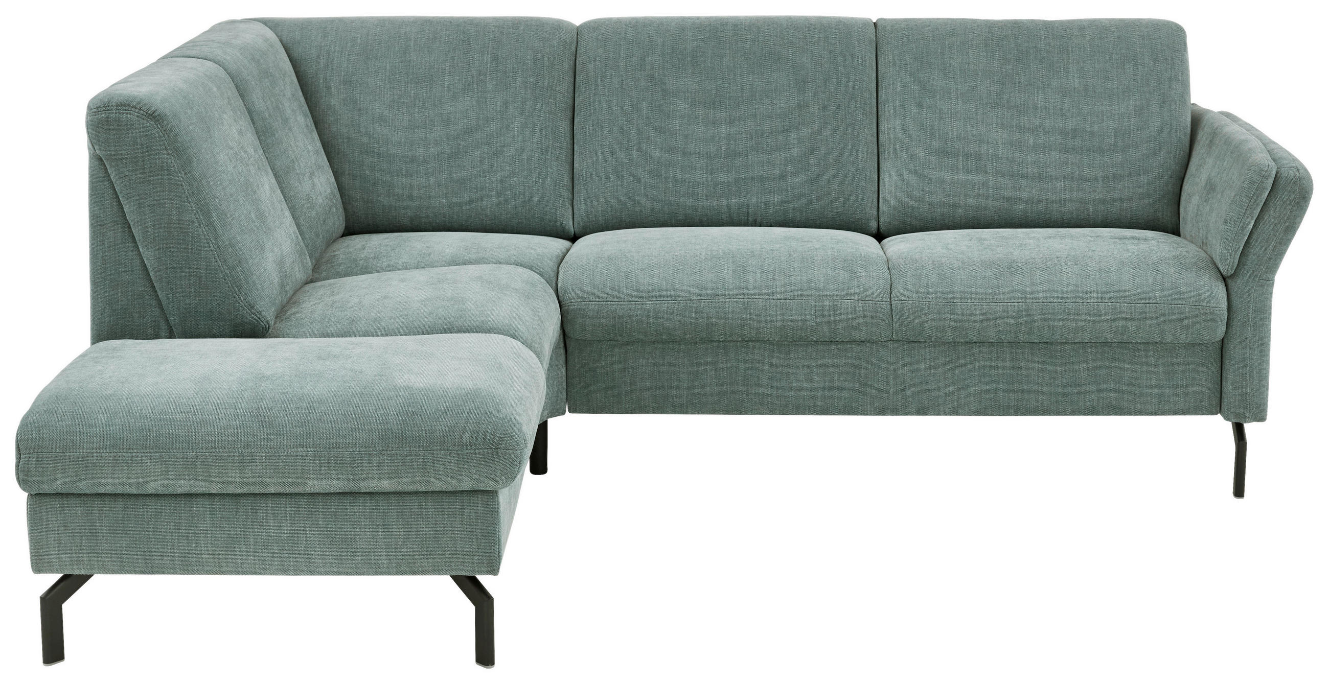 ECKSOFA in Chenille Blau  - Blau/Schwarz, Konventionell, Textil/Metall (190/241cm) - Beldomo Comfort