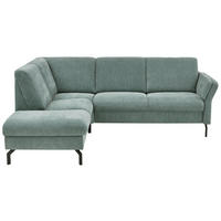 ECKSOFA in Chenille Blau  - Blau/Schwarz, Konventionell, Textil/Metall (190/241cm) - Beldomo Comfort
