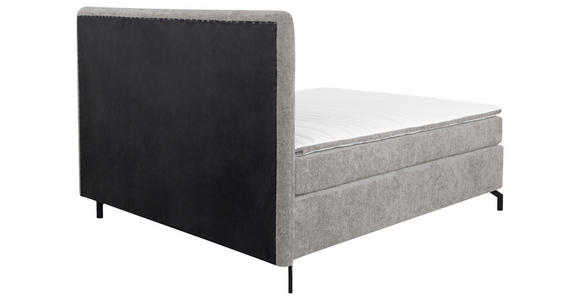 BOXSPRINGBETT 180/200 cm,  in Grau, Topper, H3 + H4 = fest + sehr fest  - Schwarz/Grau, Design, Textil/Metall (180/200cm) - Esposa