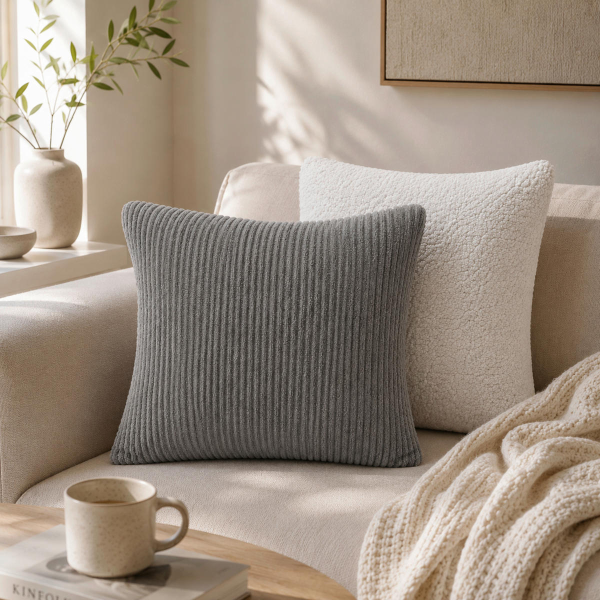 ZIERKISSEN  45/45 cm   - Grau, Basics, Textil (45/45cm) - Esposa