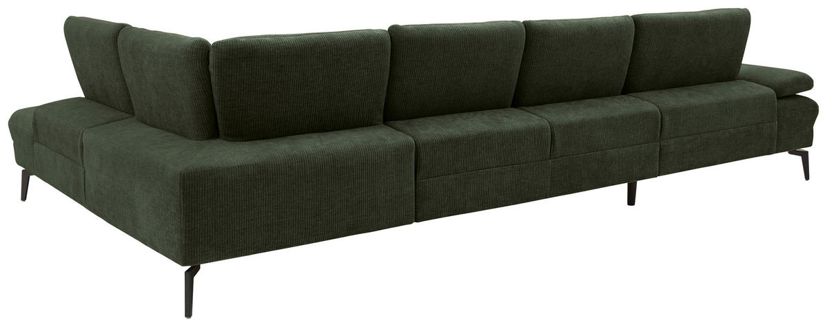 WOHNLANDSCHAFT in Webstoff Olivgrün  - Schwarz/Olivgrün, Design, Textil/Metall (157/354/208cm) - Dieter Knoll
