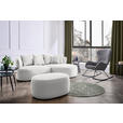 HOCKER in Textil Creme  - Creme/Schwarz, MODERN, Kunststoff/Textil (88/43/66cm) - Hom`in