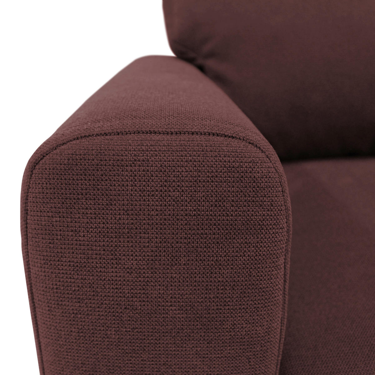 ECKSOFA in Flachgewebe Rot  240/163 cm  - Rot/Schwarz, Design, Textil/Metall (240/163cm) - MID.YOU