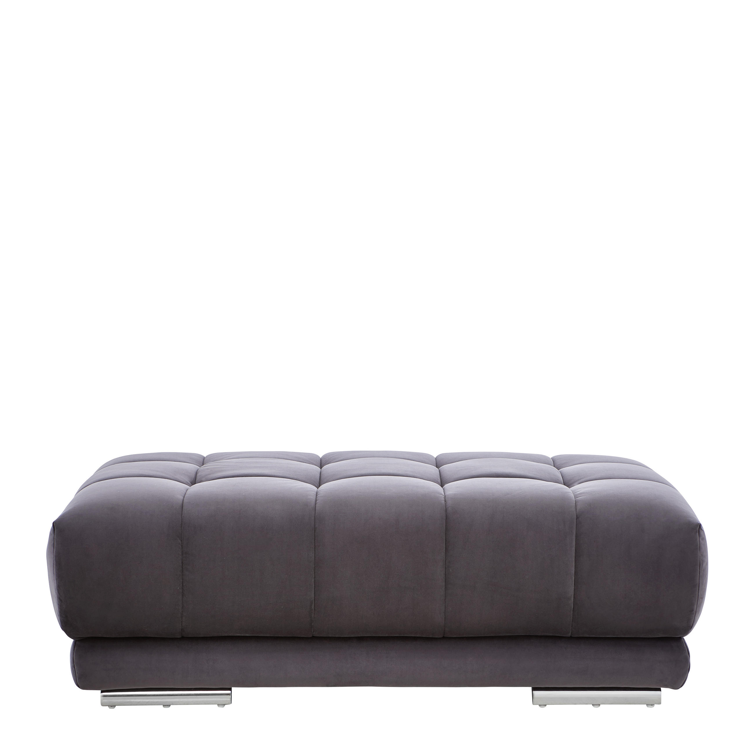 HOCKER Mikrofaser Anthrazit  - Chromfarben/Anthrazit, Design, Textil (126/42/76cm) - Beldomo Speed